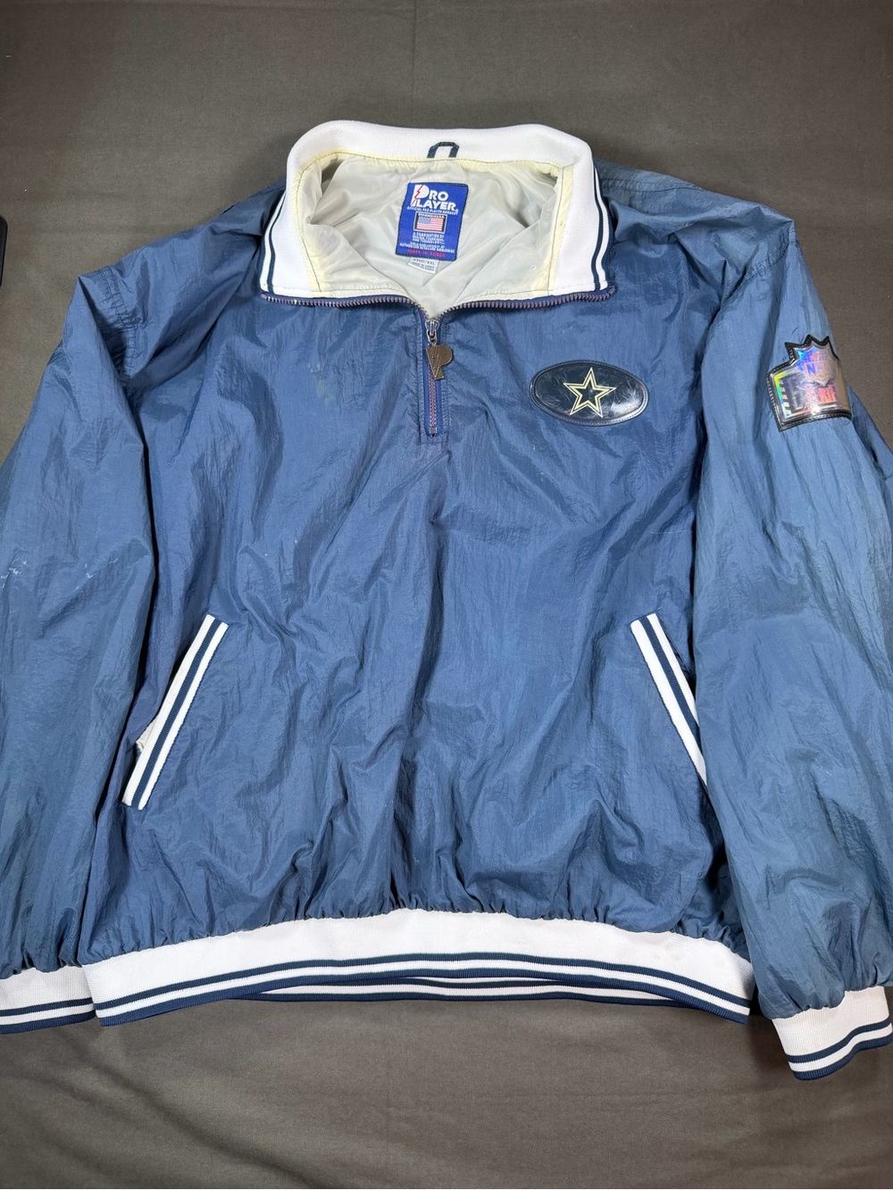 Pro Player Men’s Navy Vintage Dallas Cowboys Pullover Jacket Size XXL